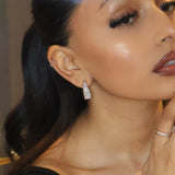 woman wearing the Rosetta Earrings - 925 Silver earring