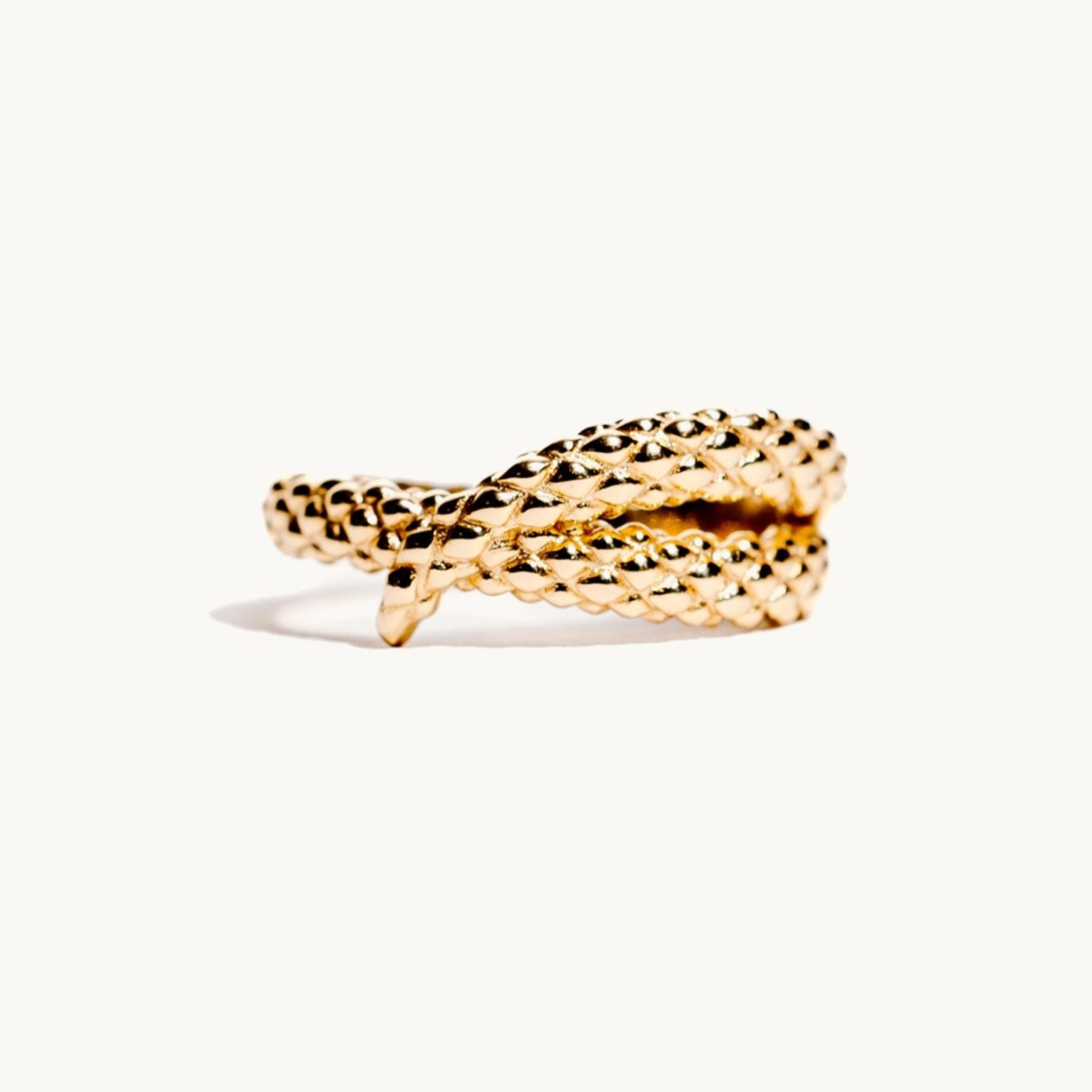 Snake ring on white background.